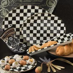 MacKenzie-Childs Courtly Check Medium Oval Platter< Bar Entertaining|Serveware