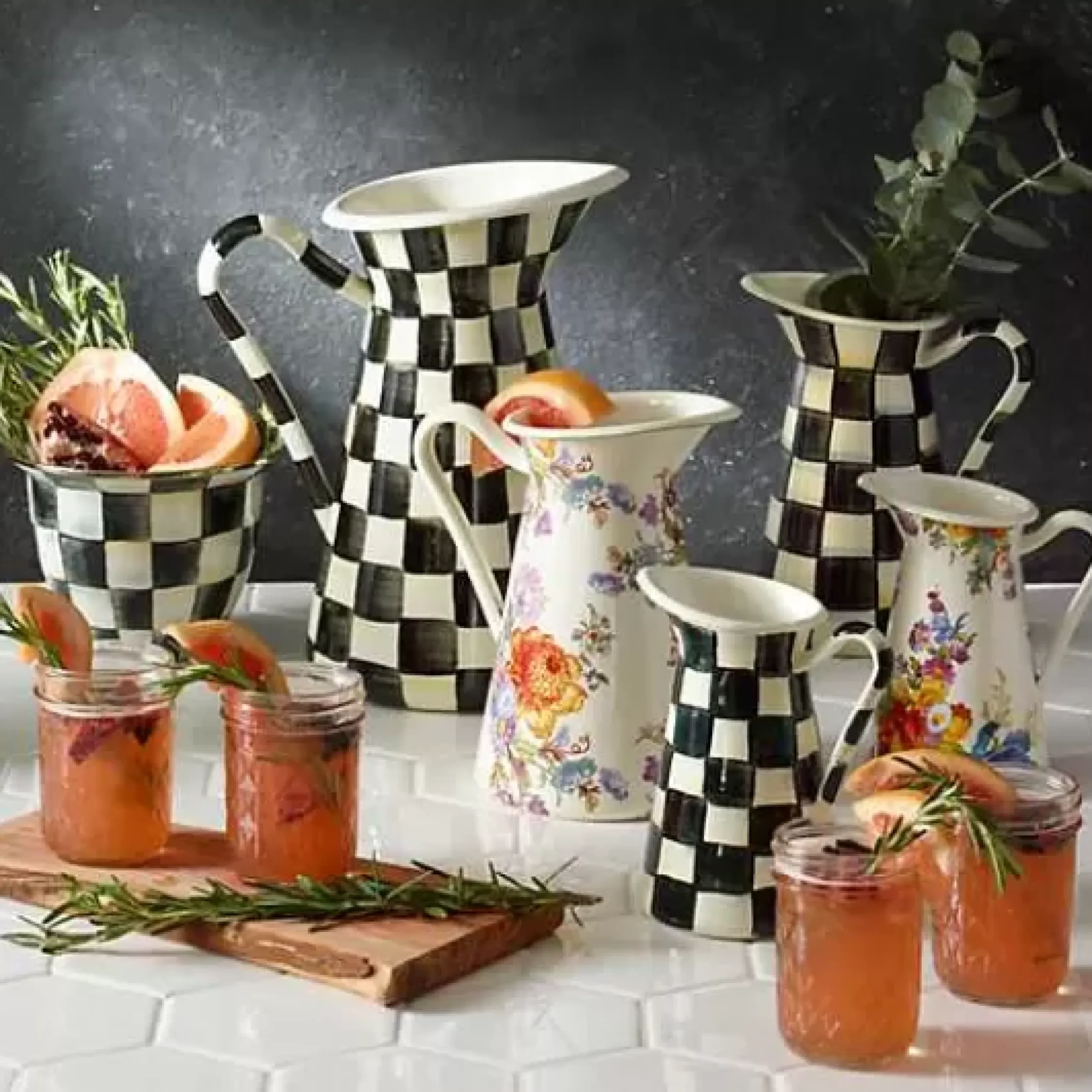 MacKenzie-Childs Courtly Check Medium Practical Pitcher< Bar Entertaining|Serveware