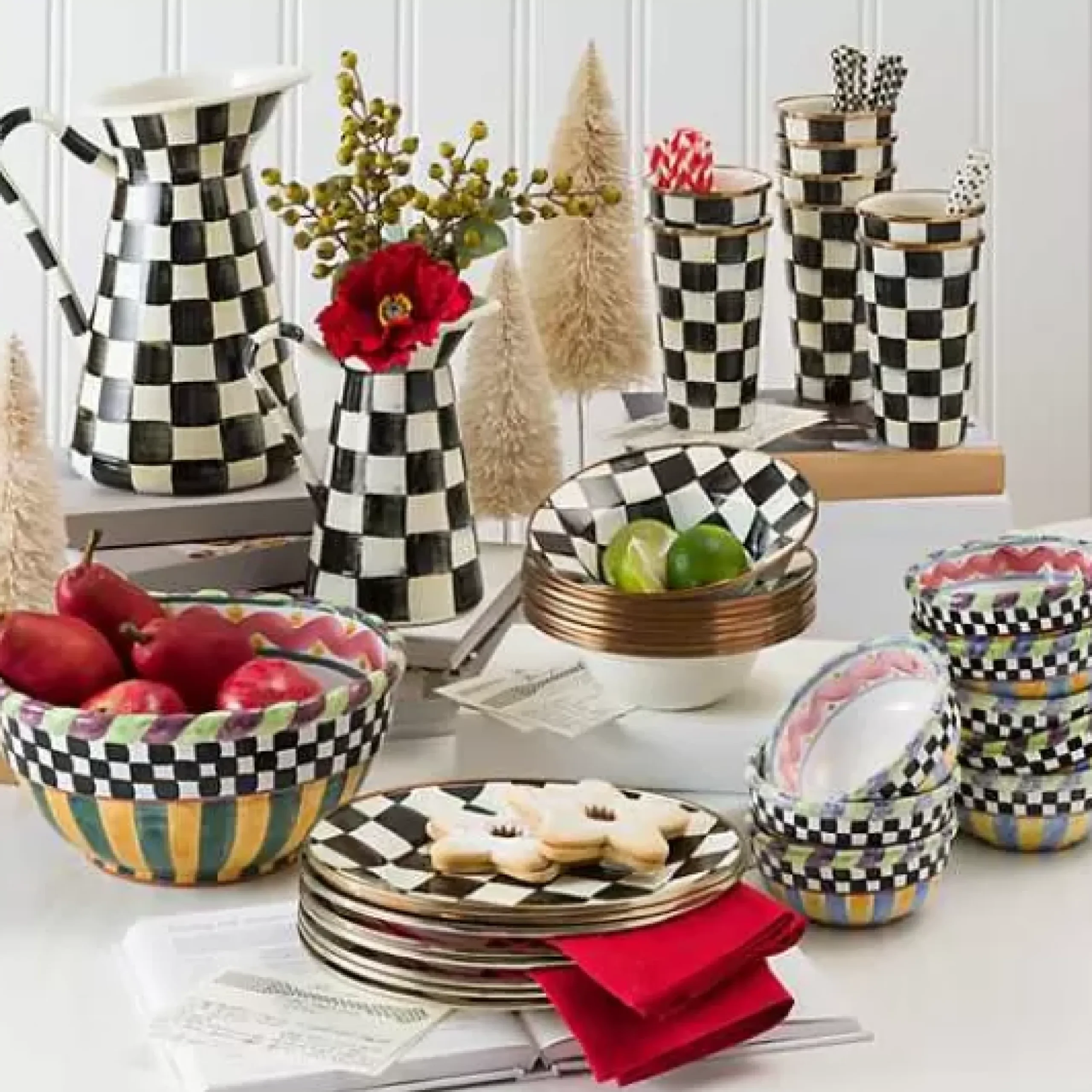 MacKenzie-Childs Courtly Check Medium Practical Pitcher< Bar Entertaining|Serveware
