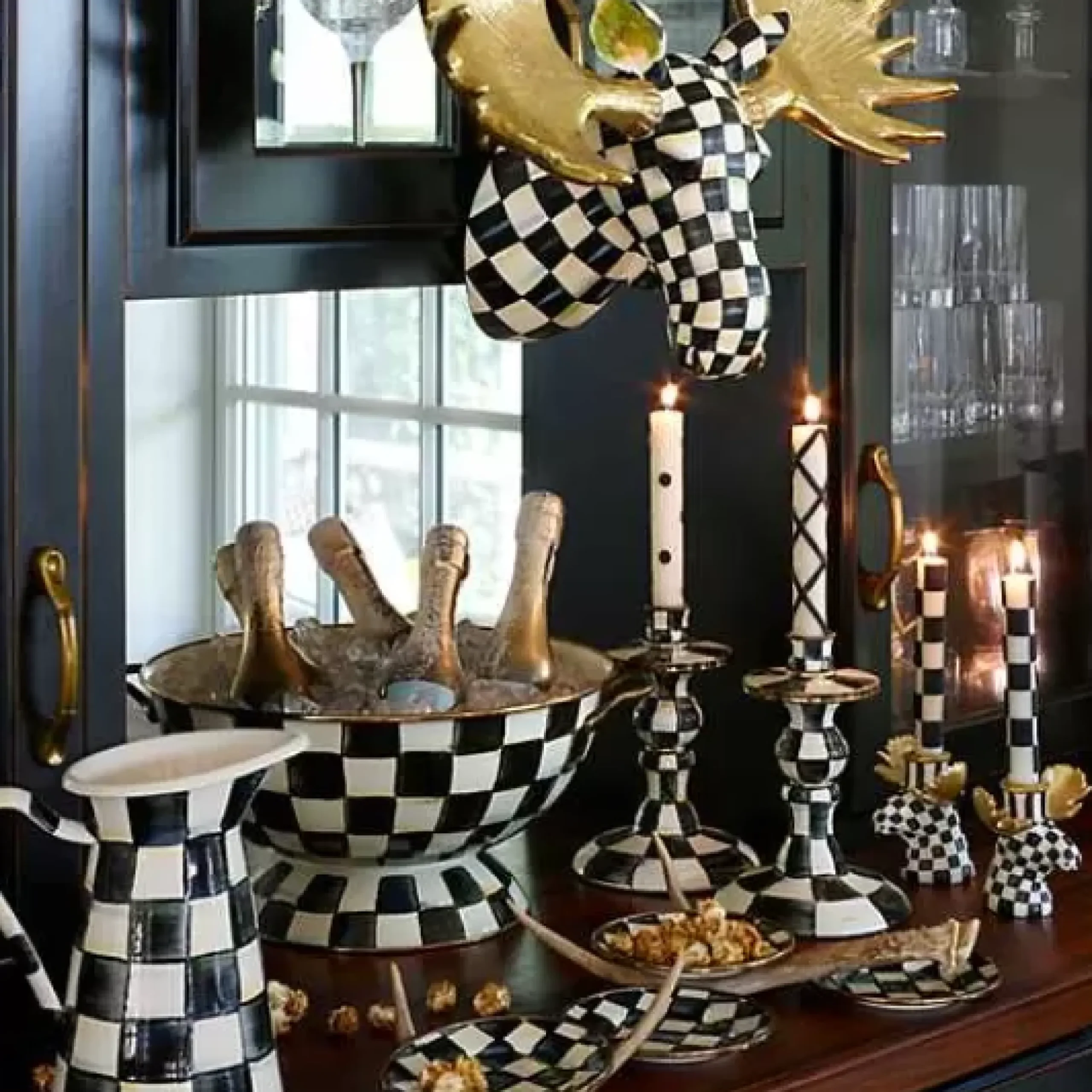 MacKenzie-Childs Courtly Check Medium Practical Pitcher< Bar Entertaining|Serveware