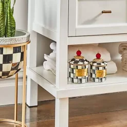 MacKenzie-Childs Courtly Check Mini Canister< Room Accents|Kitchen Storage & Organization