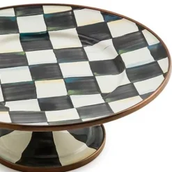 MacKenzie-Childs Courtly Check Mini Pedestal Platter< Serveware