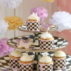MacKenzie-Childs Courtly Check Mini Pedestal Platter< Serveware