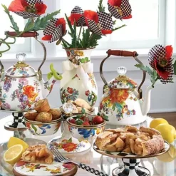 MacKenzie-Childs Courtly Check Mini Pedestal Platter< Serveware