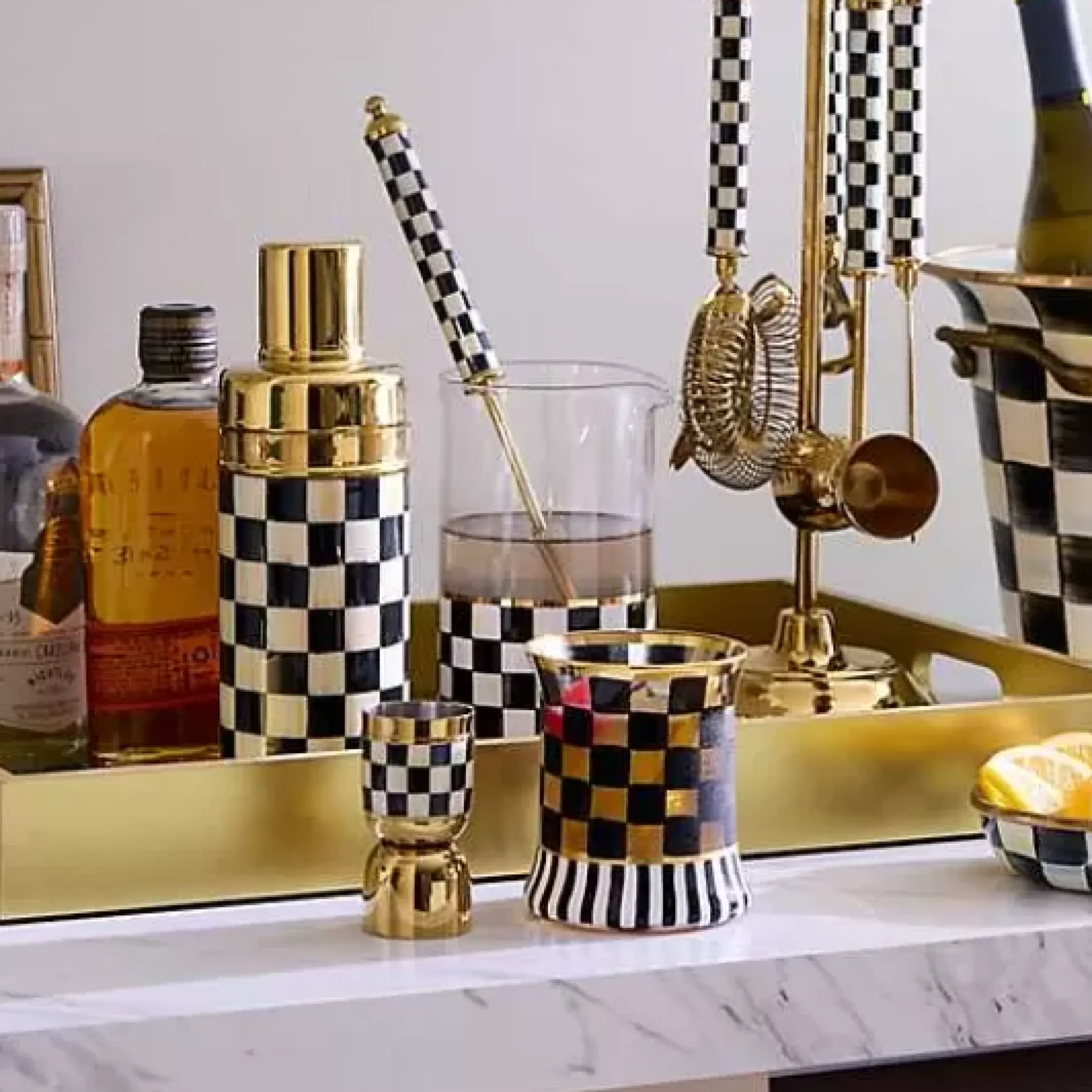 MacKenzie-Childs Courtly Check Mixing Glass< Fall Entertaining|Bar Entertaining