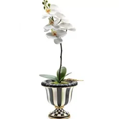 MacKenzie-Childs Courtly Check Orchid Drop In< Greenery & Florals