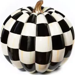 MacKenzie-Childs Courtly Check Outdoor Pumpkin< The Halloween Shop|The Fall Shop