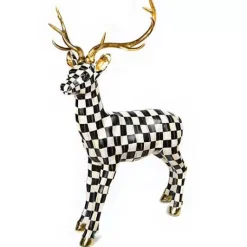 MacKenzie-Childs Courtly Check Outdoor Standing Deer< Holiday|Outdoor