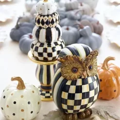 MacKenzie-Childs Courtly Check Owl< The Halloween Shop|The Fall Shop