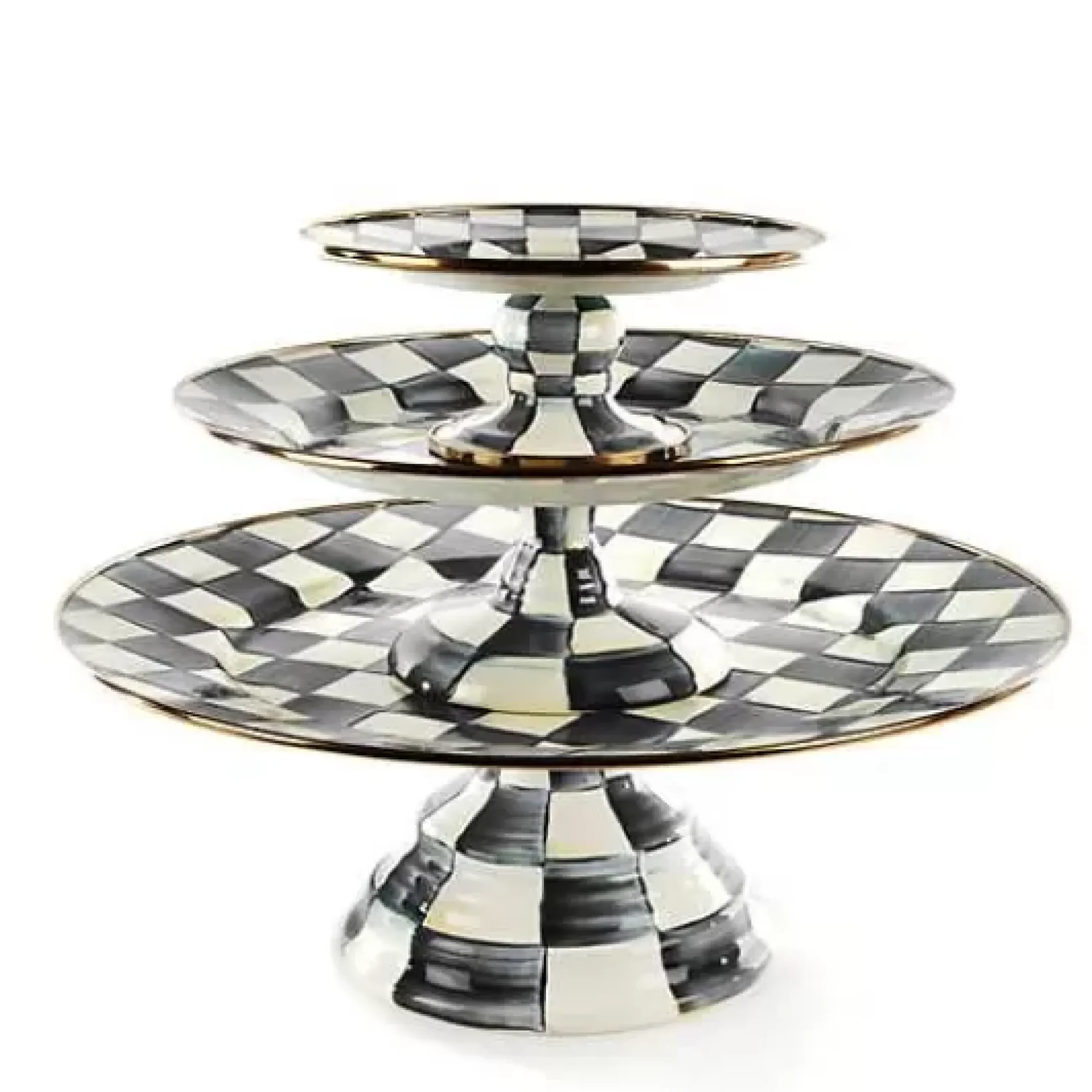 MacKenzie-Childs Courtly Check Pedestal Platters, Set of 3< Kitchen & Dining Sets|Serveware