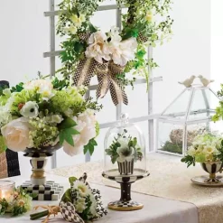 MacKenzie-Childs Courtly Check Pedestal with Cloche< Room Accents