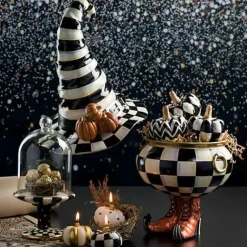 MacKenzie-Childs Courtly Check Pedestal with Cloche< Room Accents