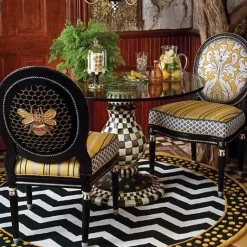 MacKenzie-Childs Courtly Check Pedestal with Cloche< Room Accents