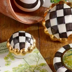 MacKenzie-Childs Courtly Check Petit Four Round Knob< Finishing Touches|Room Accents