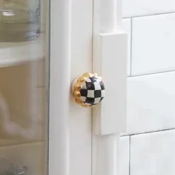 MacKenzie-Childs Courtly Check Petit Four Round Knob< Finishing Touches|Room Accents