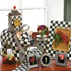 MacKenzie-Childs Courtly Check Pig Figurine< Spring|Room Accents