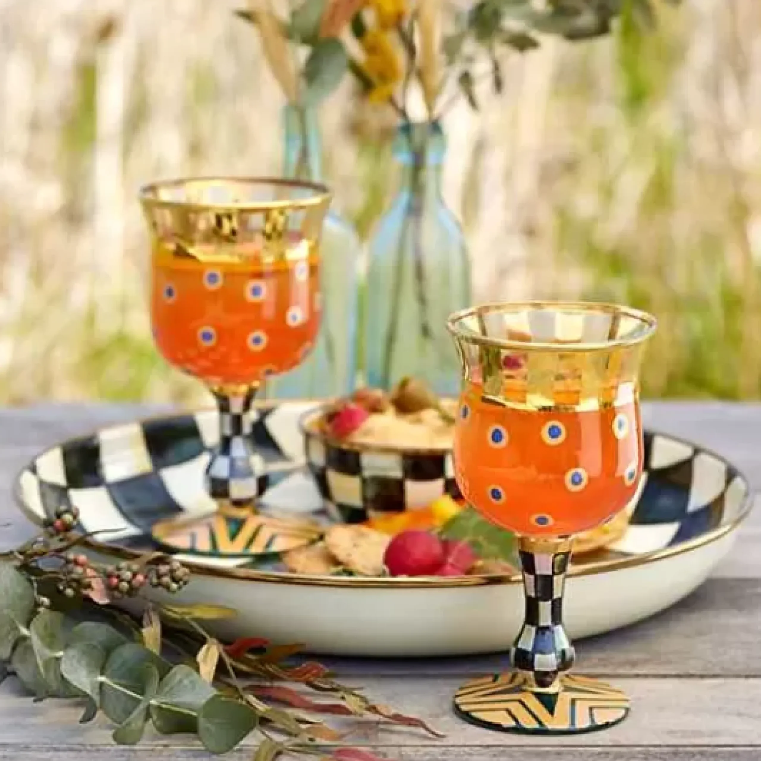 MacKenzie-Childs Courtly Check Pinch Bowl< Bar Entertaining|Serveware