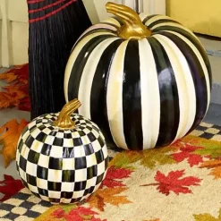 MacKenzie-Childs Courtly Check Pumpkin - Small< Pumpkins|The Halloween Shop