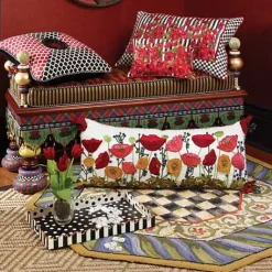 MacKenzie-Childs Courtly Check Purple  Green 5' Octagon Rug< Rugs
