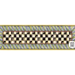 MacKenzie-Childs Courtly Check Purple  Green 2'6 x 8' Washable Runner< Rugs