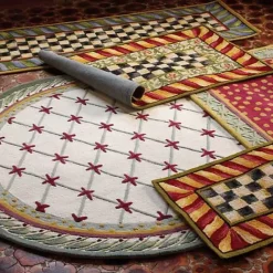 MacKenzie-Childs Courtly Check Purple  Green 2'6 x 8' Runner< Rugs