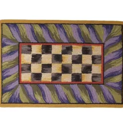 MacKenzie-Childs Courtly Check Purple Green 2' x 3' Rug< Rugs
