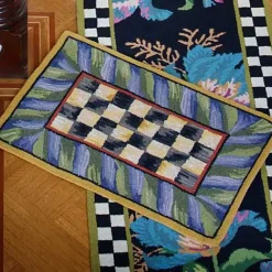 MacKenzie-Childs Courtly Check Purple  Green 2' x 3' Rug< Rugs