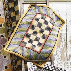 MacKenzie-Childs Courtly Check Purple  Green 2' x 3' Rug< Rugs