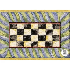 MacKenzie-Childs Courtly Check Purple  Green 2' x 3' Washable Rug< Rugs