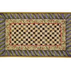MacKenzie-Childs Courtly Check Purple Green 5' x 8' Rug< Rugs