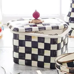 MacKenzie-Childs Courtly Check Recipe Box< Kitchen Storage & Organization