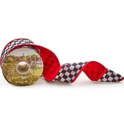 MacKenzie-Childs Courtly Check Red Back 2.5 Ribbon< Finishing Touches