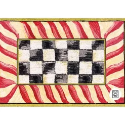 MacKenzie-Childs Courtly Check Red  Gold 2' x 3' Washable Rug< Rugs