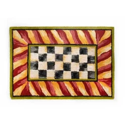 MacKenzie-Childs Courtly Check Red Gold 2' x 3' Rug< Rugs