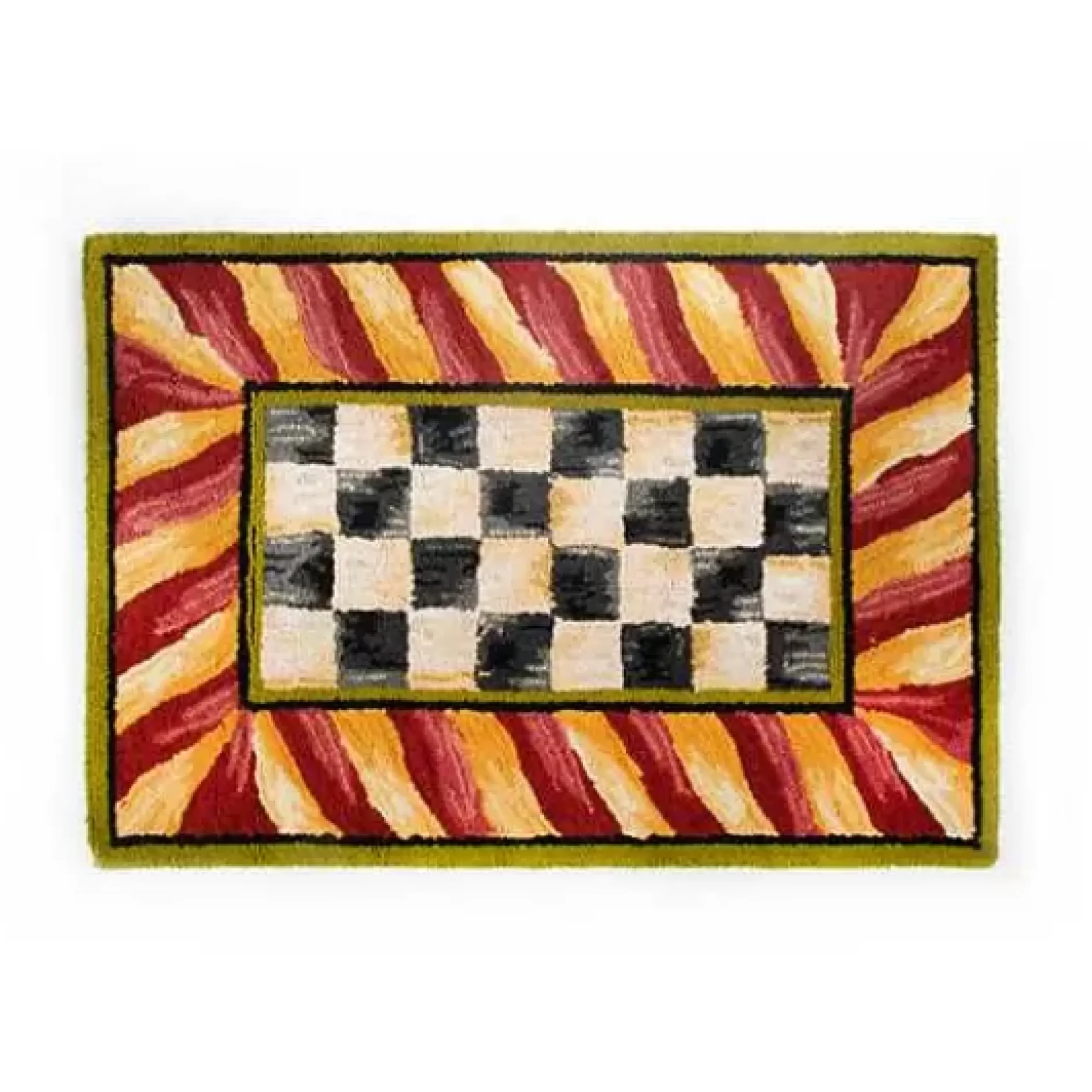 MacKenzie-Childs Courtly Check Red Gold 2' x 3' Rug< Rugs
