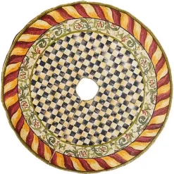 MacKenzie-Childs Courtly Check Red  Gold Tree Skirt< Room Accents