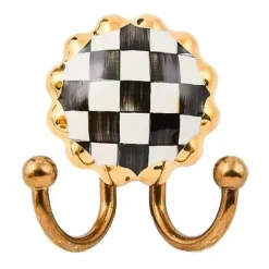 MacKenzie-Childs Courtly Check Round Hook< Finishing Touches|Room Accents