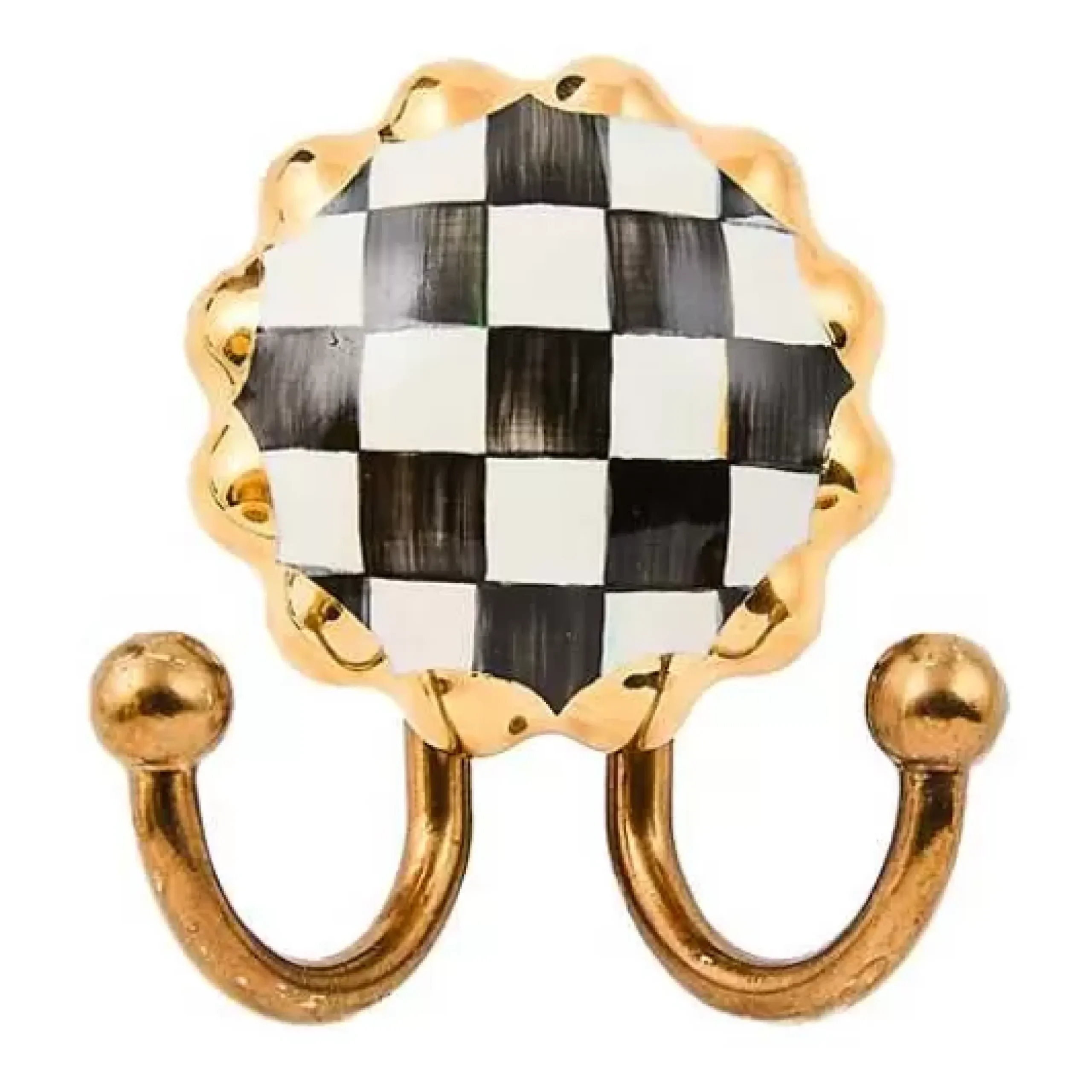 MacKenzie-Childs Courtly Check Round Hook< Finishing Touches|Room Accents