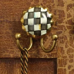 MacKenzie-Childs Courtly Check Round Hook< Finishing Touches|Room Accents