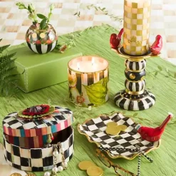 MacKenzie-Childs Courtly Check Round Jewelry Box< Bath & Bath Accessories|Room Accents