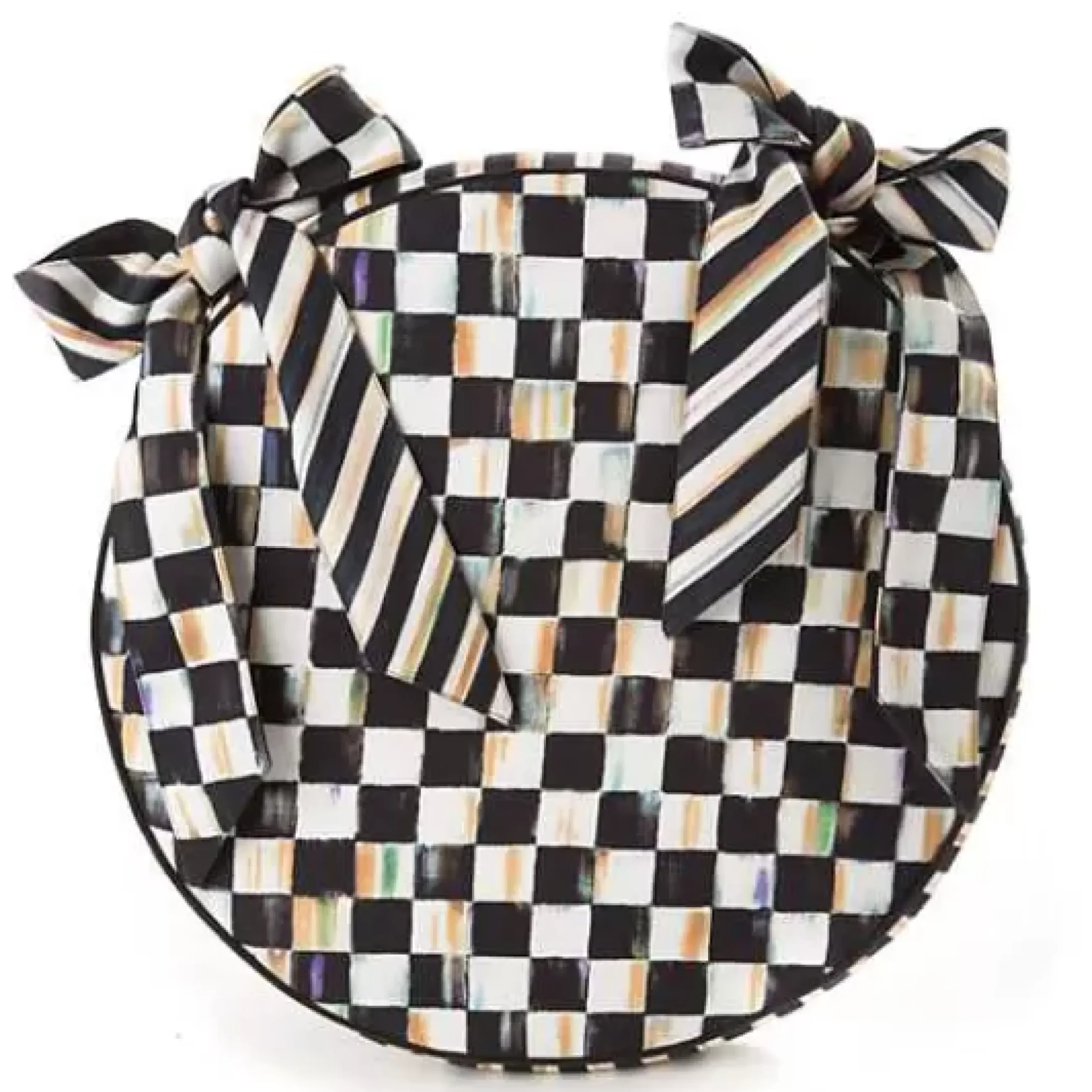 MacKenzie-Childs Courtly Check Round Stool Cushion< Pillows, Throws, & Cushions