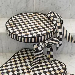 MacKenzie-Childs Courtly Check Round Stool Cushion< Pillows, Throws, & Cushions