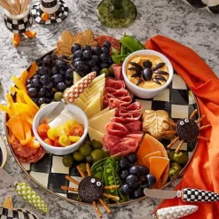 MacKenzie-Childs Courtly Check Round Tray< The Coffee Shop|Fall Entertaining