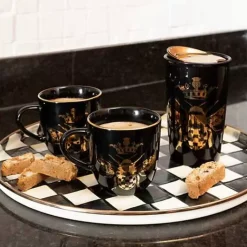 MacKenzie-Childs Courtly Check Round Tray< The Coffee Shop|Fall Entertaining
