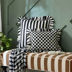 MacKenzie-Childs Courtly Check Ruffle Throw Pillow< Pillows, Throws, & Cushions