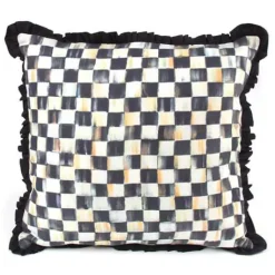 MacKenzie-Childs Courtly Check Ruffled Square Throw Pillow< Pillows, Throws, & Cushions
