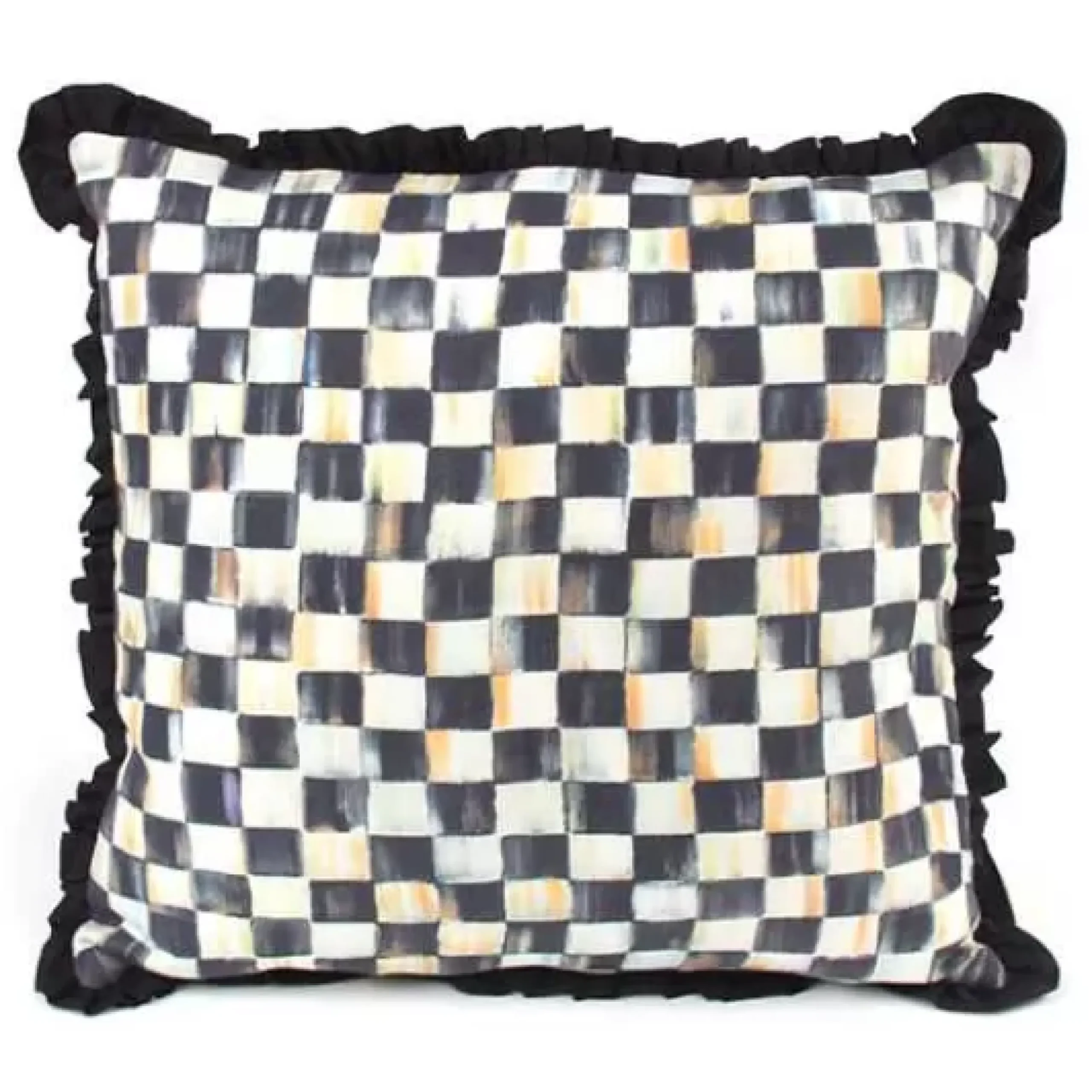MacKenzie-Childs Courtly Check Ruffled Square Throw Pillow< Pillows, Throws, & Cushions