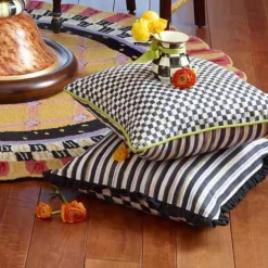 MacKenzie-Childs Courtly Check Ruffled Square Throw Pillow< Pillows, Throws, & Cushions