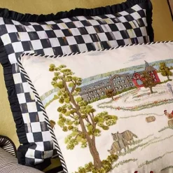 MacKenzie-Childs Courtly Check Ruffled Square Throw Pillow< Pillows, Throws, & Cushions