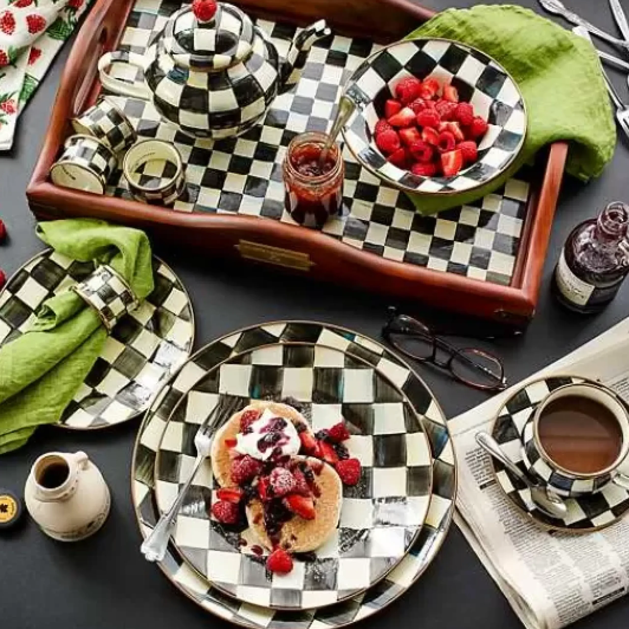 MacKenzie-Childs Courtly Check Salad/Dessert Plate< Dinnerware & Flatware